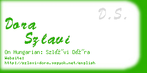 dora szlavi business card